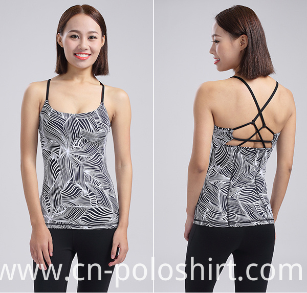 Lady Clothing Custom Digital Printing Stringer Yoga Tank Top
